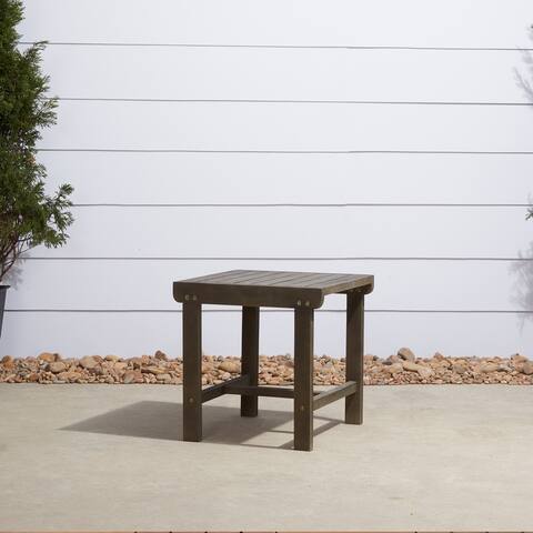 Renaissance Outdoor Patio Wood Side Table