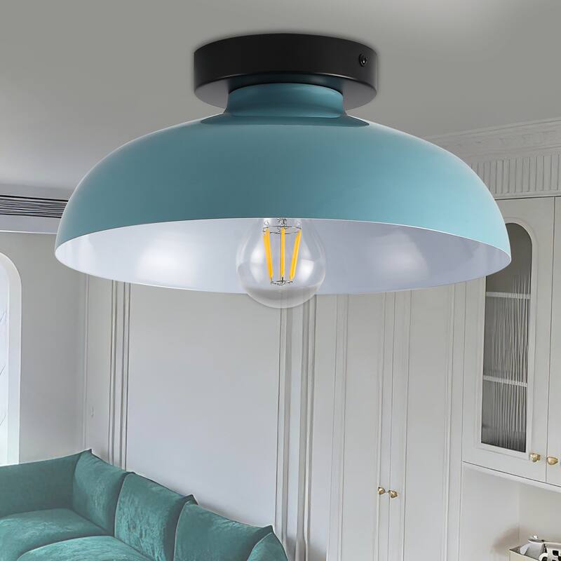 Semi Flush Mount Ceiling Light, Modern Ceiling Light Fixture for Kitchen Island Dining Room Foyer Hallway Porch Barn Loft