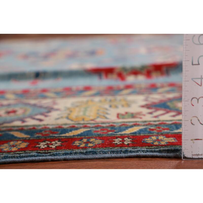 Hand Knotted Oriental 100% Wool Carpet Traditional Medallion Navy Blue & Blues Kazak Area Rug - 13' 9'' X 9' 10''