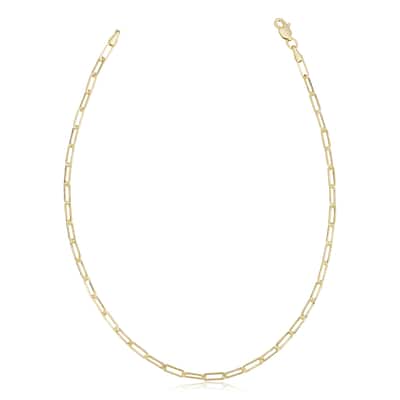 10k Yellow Gold Polished Paperclip Chain Bracelet (2.5 millimeter, 7.5 inches)