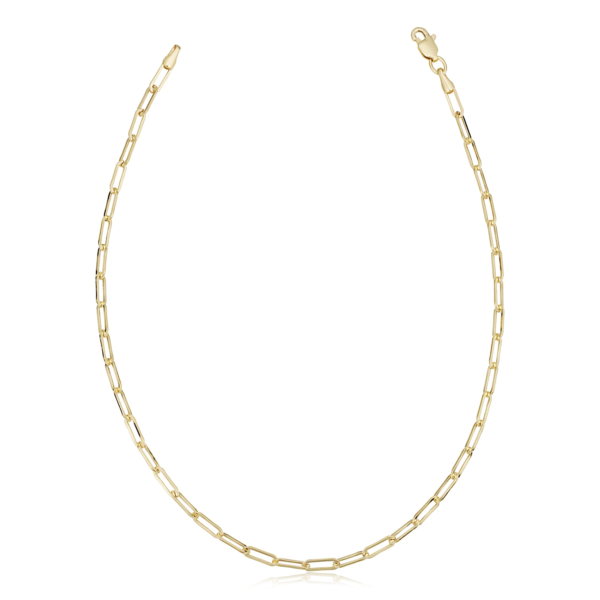 Au Naturale 10k Yellow Gold Polished Paperclip Chain Bracelet (2.5 millimeter, 7.5 inches)