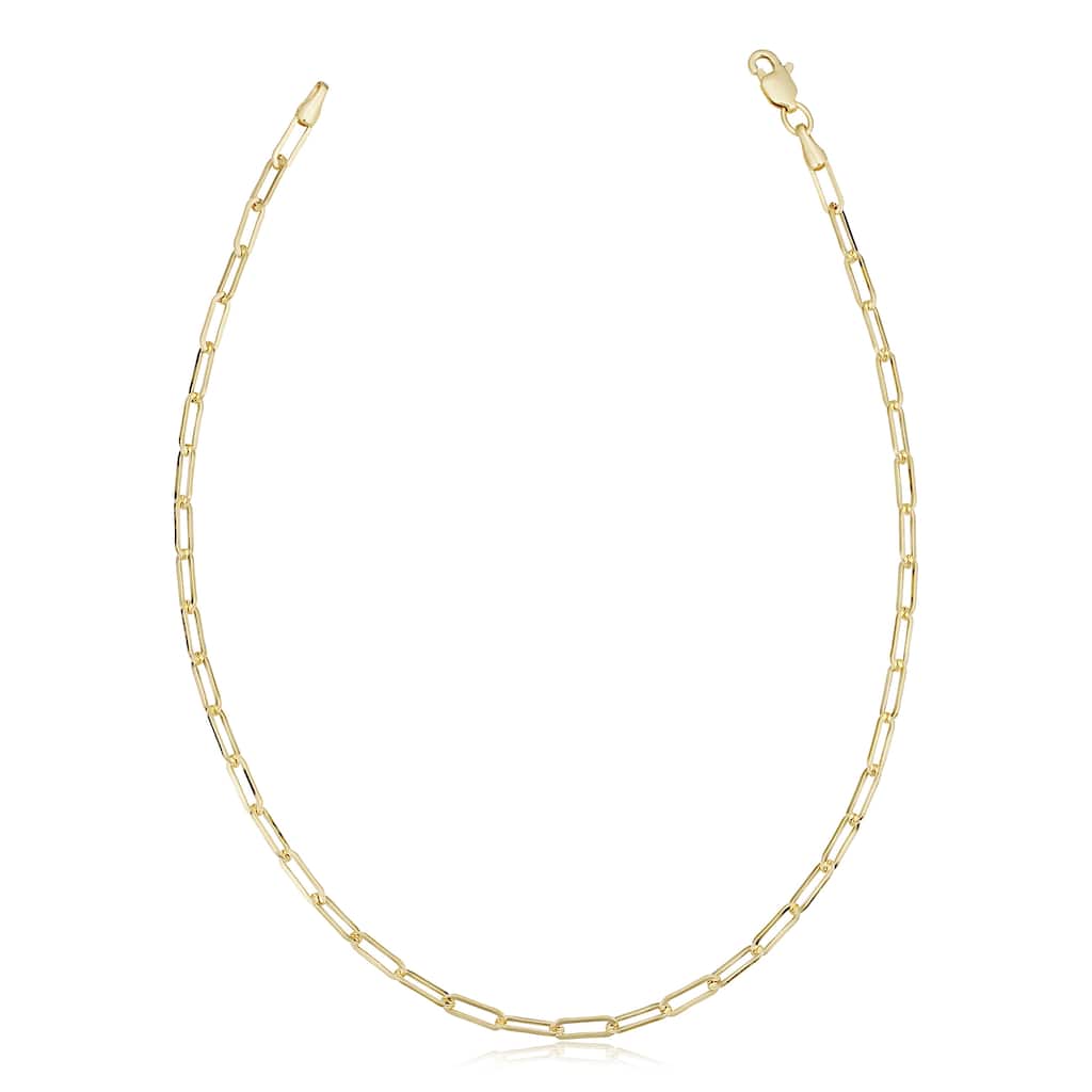 14k Yellow Gold Polished Paperclip Chain Bracelet (2.5 millimeter, 7.5 inches)