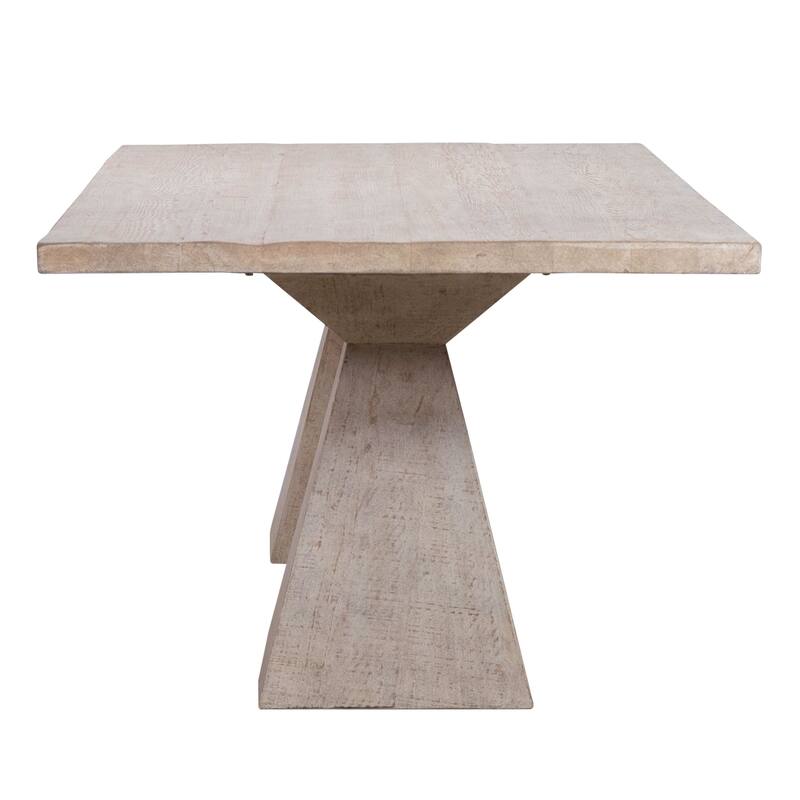 Everly 108-inch Rectangular Light Wash Reclaimed Pine Double Pedestal Dining Table