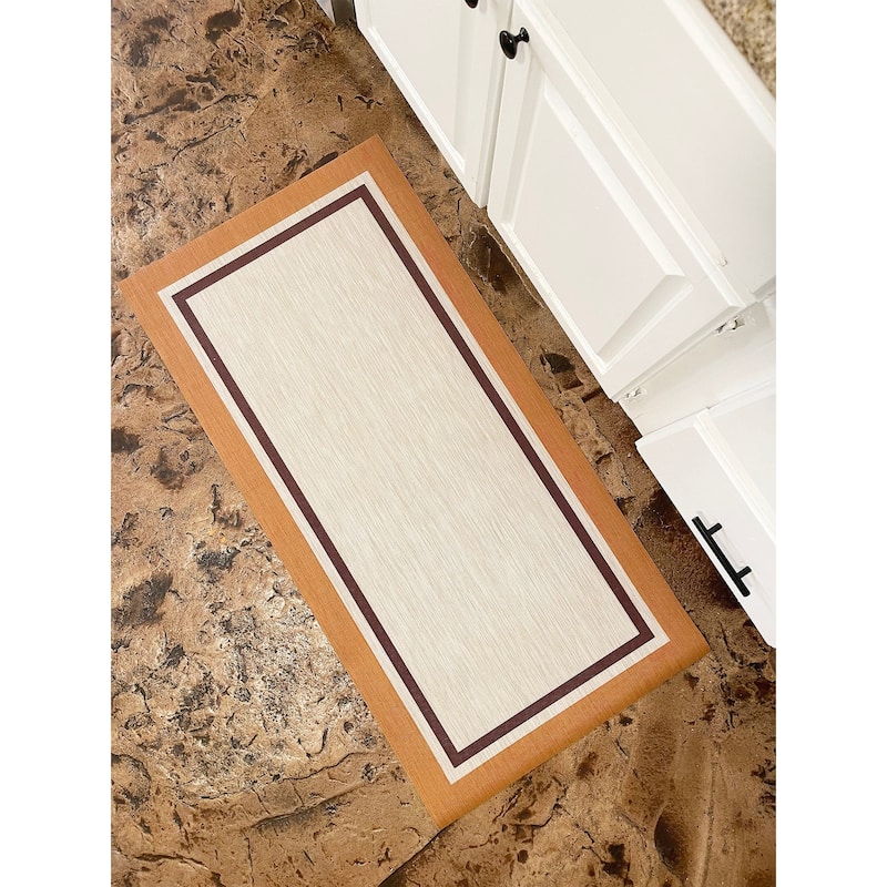 Casahola Woven Vinyl Home Kitchen Floor Mat Waterproof Area Rug for Indoor/Outdoor