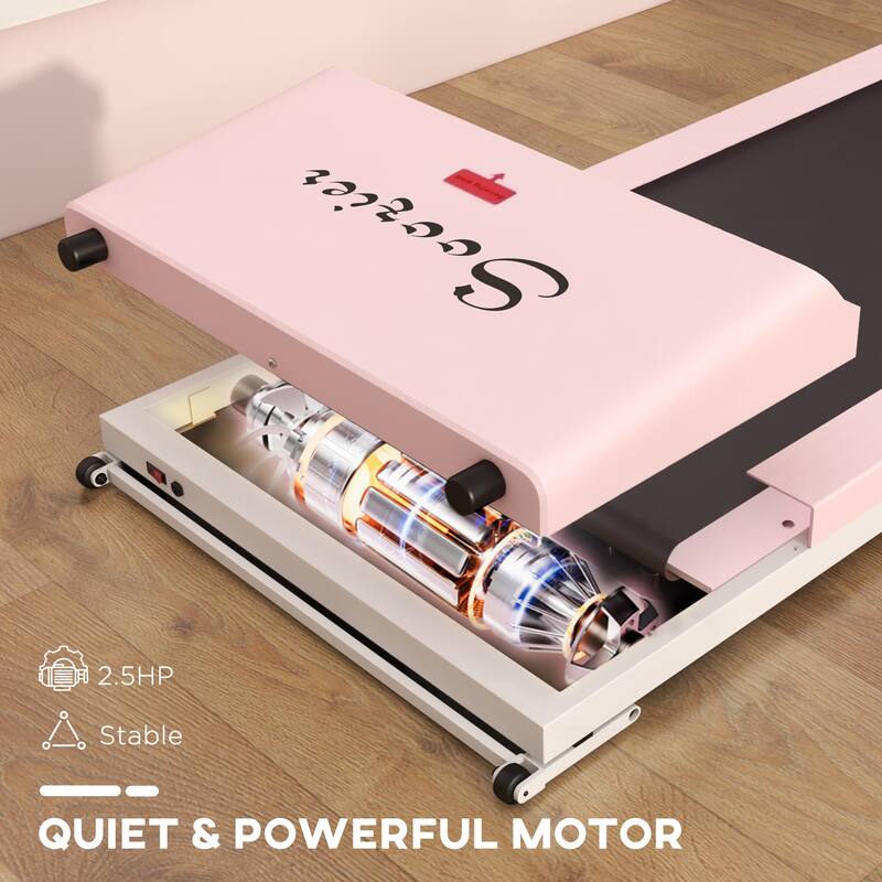 Under Desk Walking Pad Treadmill Portable Running Machine with Remote and Wheels, 2.5HP Walking Jogging Treadmills