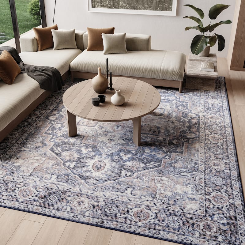 New Concept Washables Persian Boho Machine Washable Area Rug