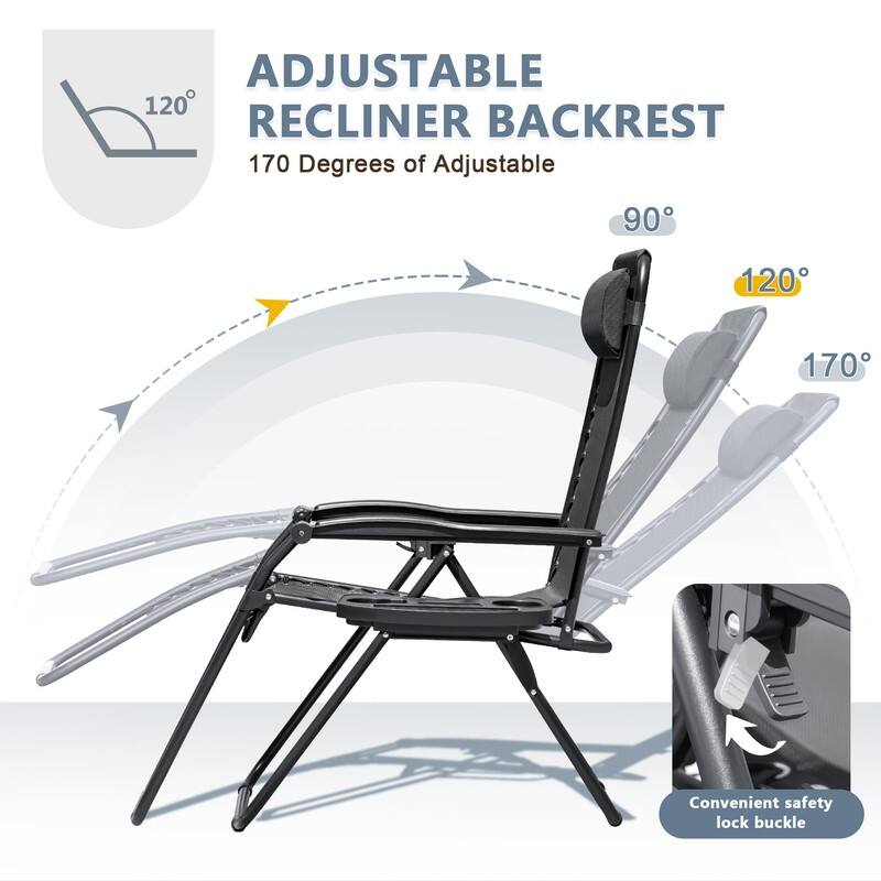 Homall Patio Zero Gravity Chair Lawn Lounge Chair with Pillow Set of 2