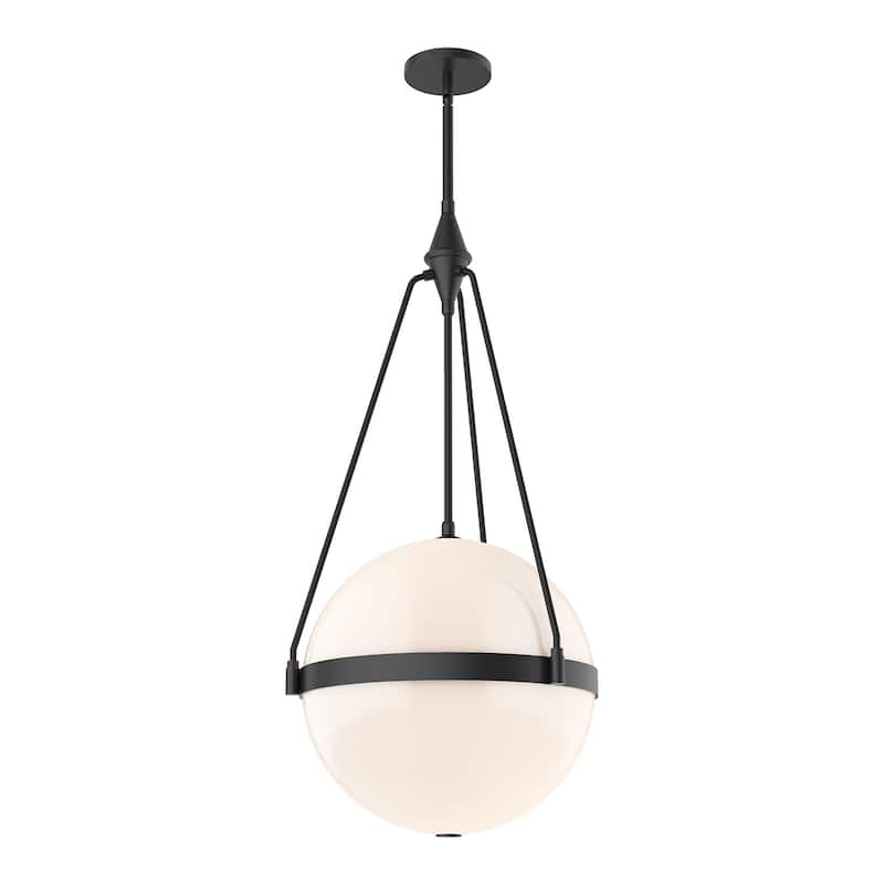 Alora Lighting PD406418 Harmony 4 Light 18" Wide Pendant - Matte Black / Glossy Opal