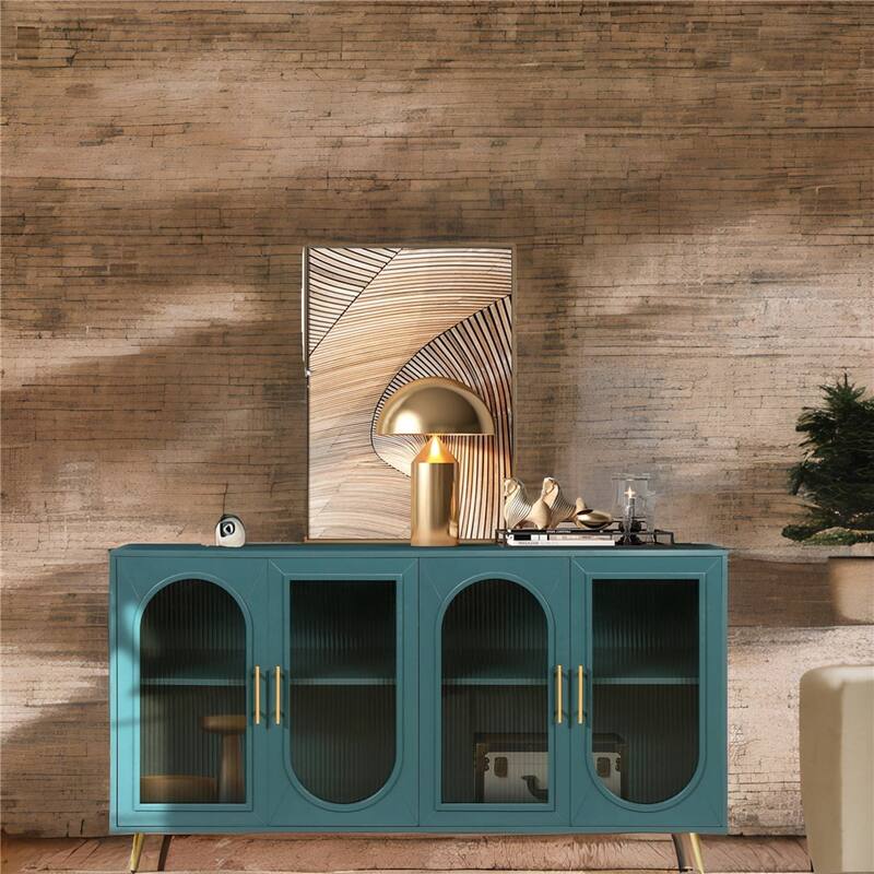 Multi-purpose Cabinets, Wood TV Stand w/ Storage Cabinet - Antique Blue