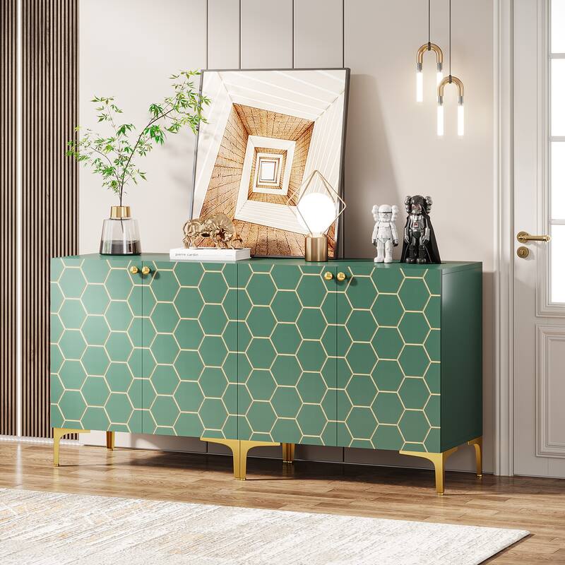 63'' Modern Accent Storage Cabinet with Metal Legs for Living Room Bedroom Kitchen Dining Room