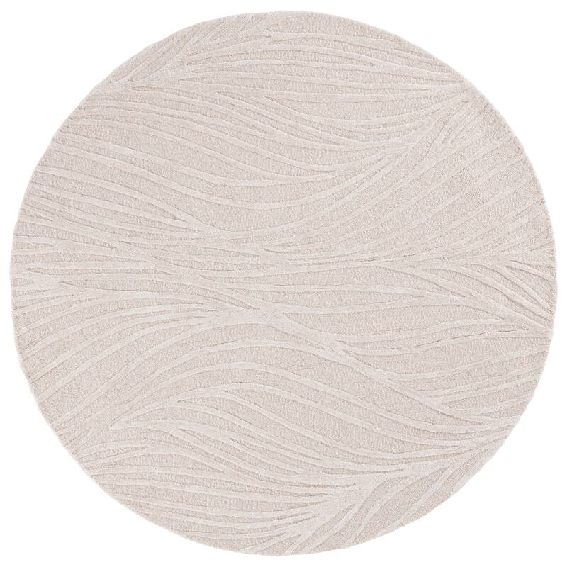 SAFAVIEH Handmade Glamour Fortunata Contemporary Wool Rug - 6' Round - Ivory