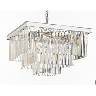 Retro Palladium Crystal Glass Fringe 3 Tier Chandelier Silver Chrome - Chandeliers For Bedrooms by Overstock.com
