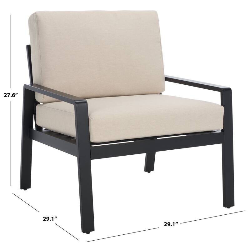 SAFAVIEH Couture Outdoor Patio Furniture Guam Aluminum Chair - 29"W x 29"D x 28"H