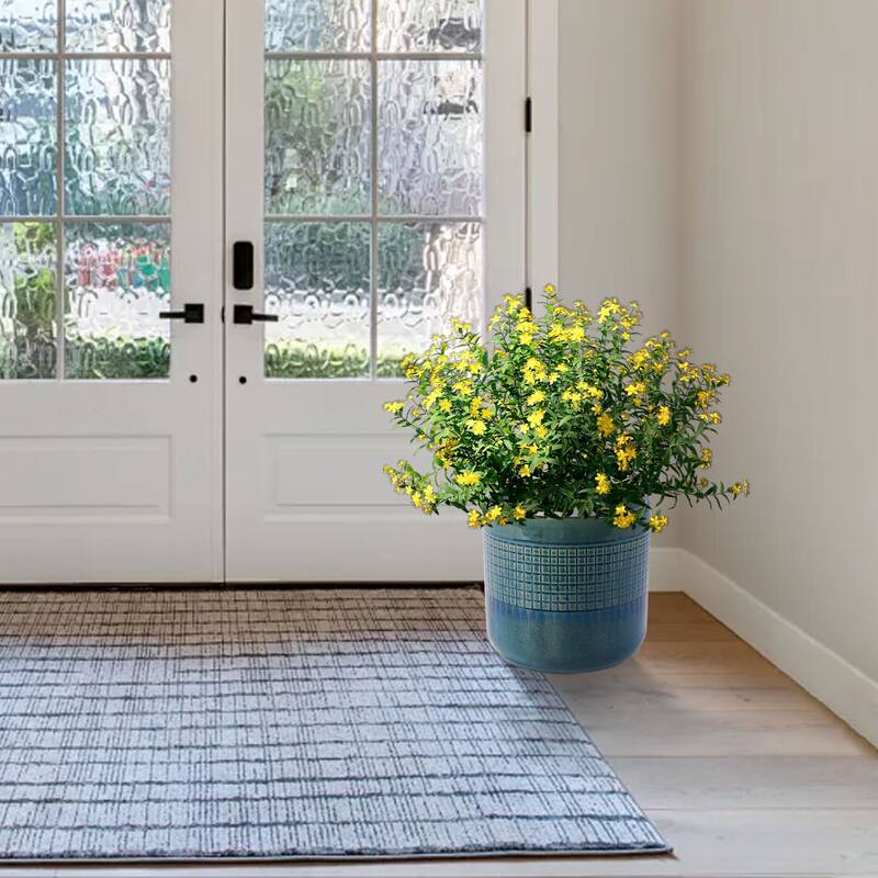 Anmytek Handmade Green Glazed Ceramic Planter Set of 3