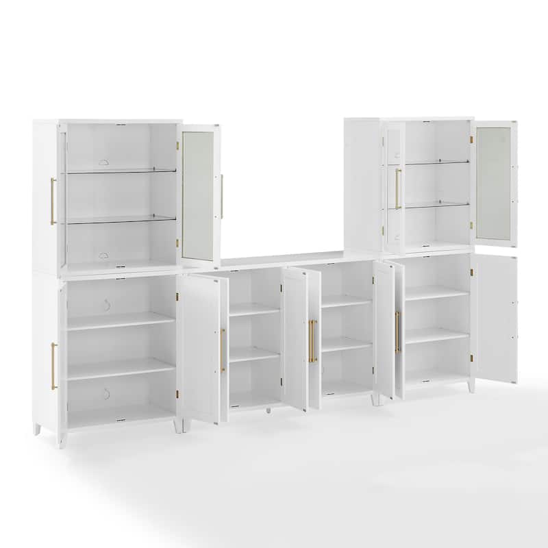 Roarke 3Pc Sideboard And Pantry Set W/ Glass Door Hutch