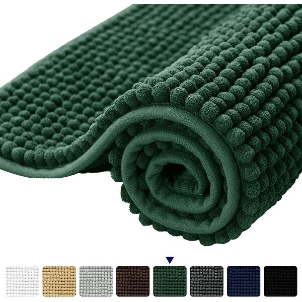 Soft Cotton Bath Mat Set Green Reversible 2 Piece 100 Percent Mats 