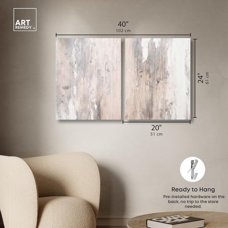 Striated Texture I Canvas Set of 2 by Art Remedy, Gallery Wrapped