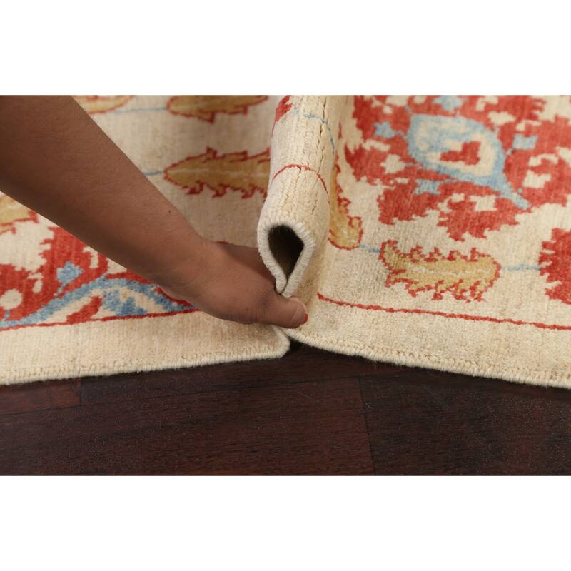 Vegetable Dye Floral Ziegler Area Rug Wool Hand-knotted Foyer Carpet - 3'2" x 4'4"