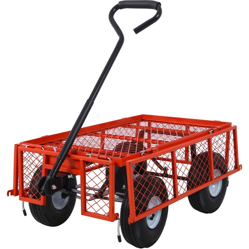 Outdoor multifunction utility cart with 550 lbs capacity and 10-inch tires