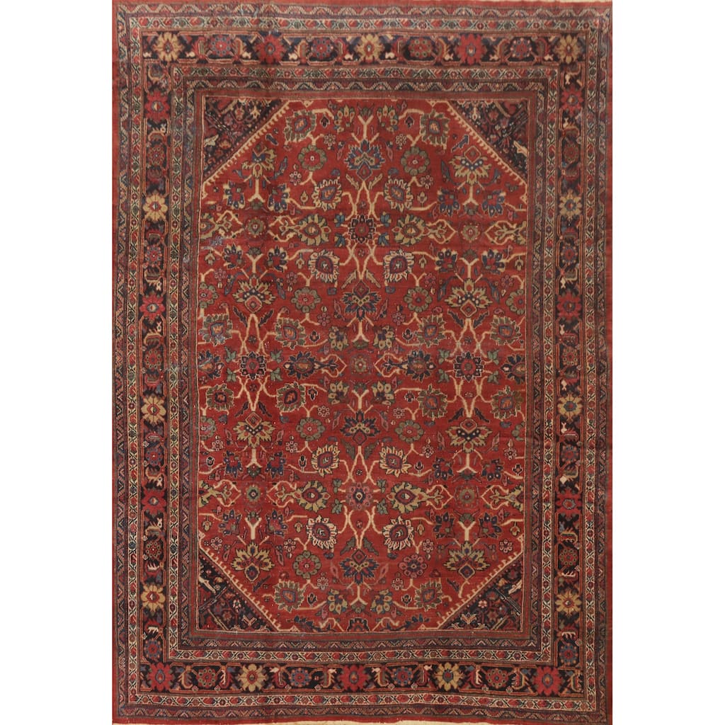 Hand Knotted Oriental 100% Wool Carpet Traditional Floral Oranges & Rust Mahal Area Rug - 12' 3'' X 9' 6''