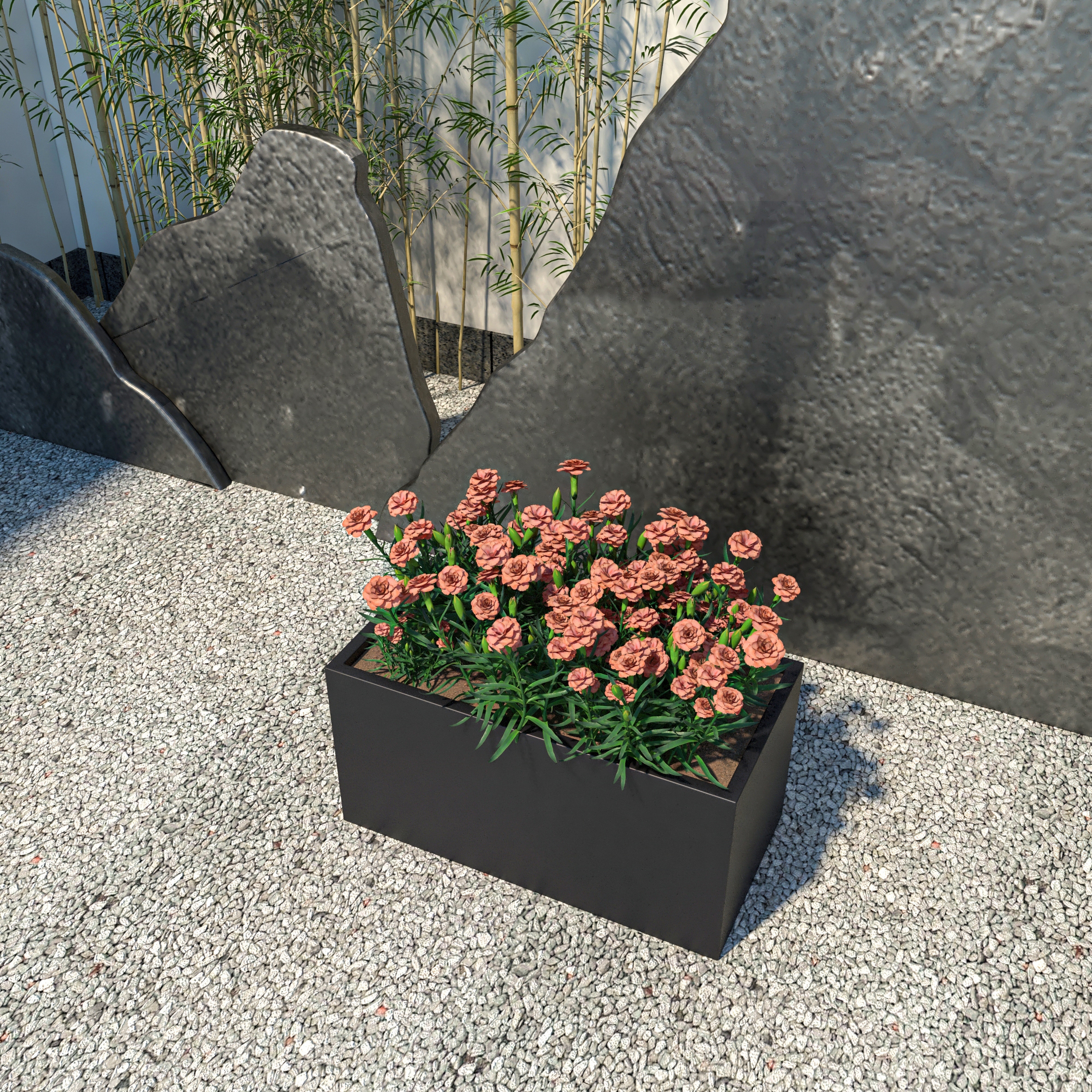 Bloom Rectangular Fiberstone Planter - Modern Indoor/Outdoor