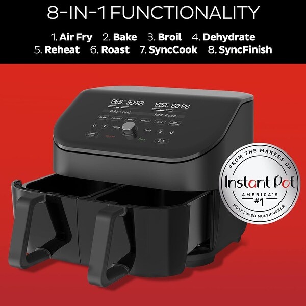 Instant Pot Vortex Plus XL 8-quart Dual Basket Air Fryer Oven