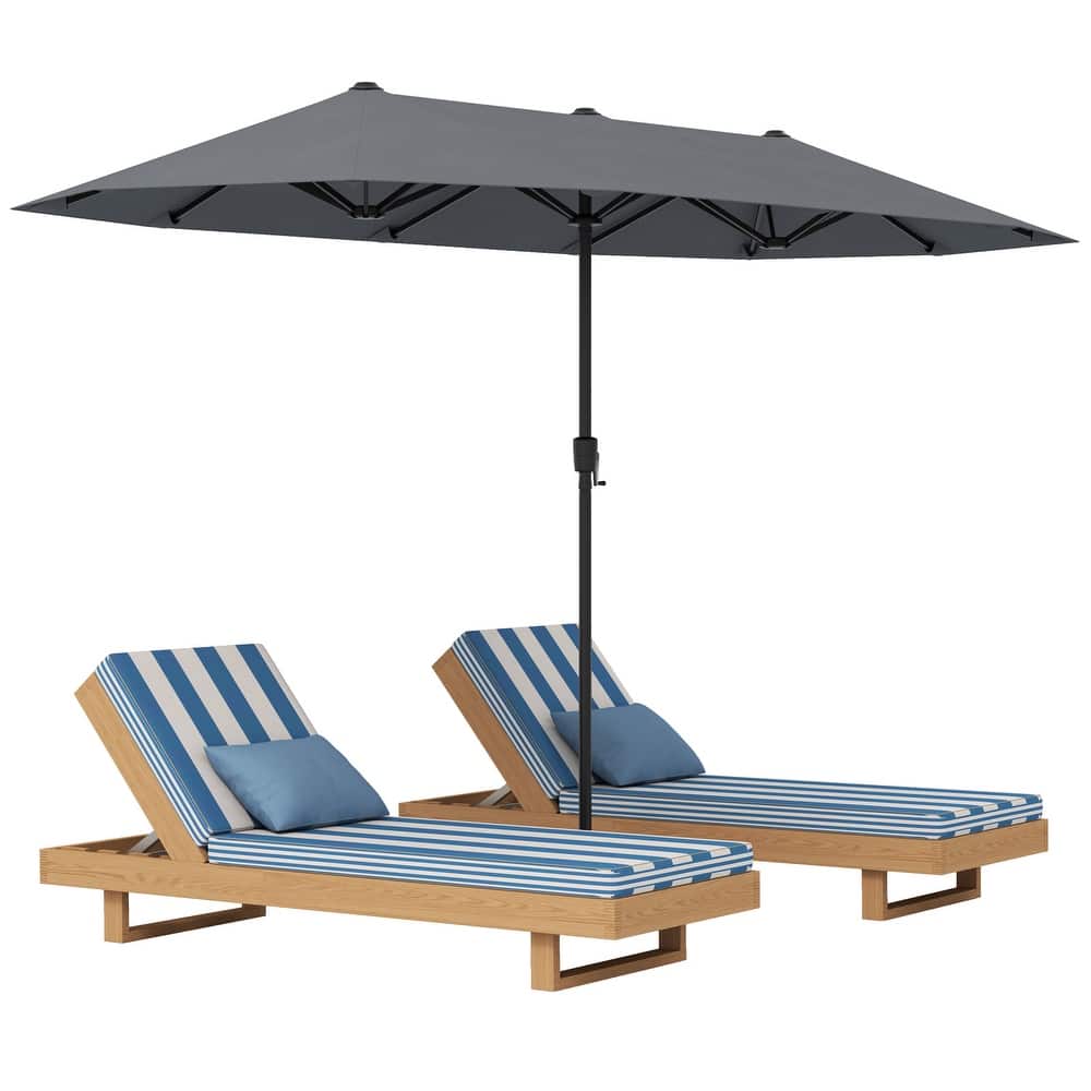 Gymax 13 FT Double-sided Patio Umbrella Outdoor Large Twin Size