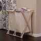 preview thumbnail 1 of 3, Collapsible Wood X-Frame Double Laundry Hamper Sorter