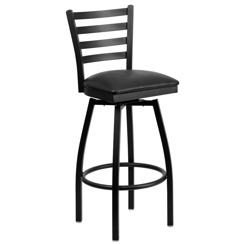 2 Pack Hercules Series Ladder Back Swivel Metal Barstool - 16.5"W x 20.5"D x 44.5"H - 16.5"W x 20.5"D x 44.5"H