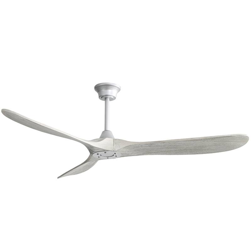 52''/60" Large Ceiling Fan without Lights, Remote Control and Reversible Motor Included, 3 Wood Blades