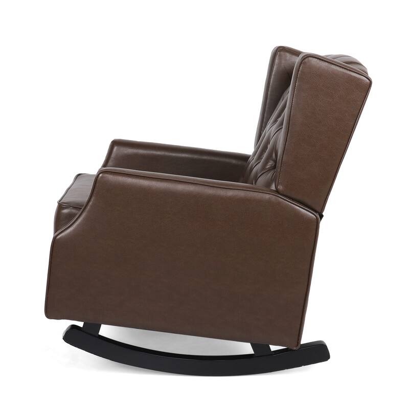 26.5" High Back PU Rocking Chair