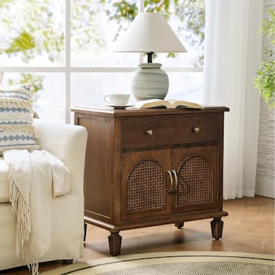 Georg Traditional 27"Tall Rattan Nightstand with Adjustable Feet by HULALA HOME