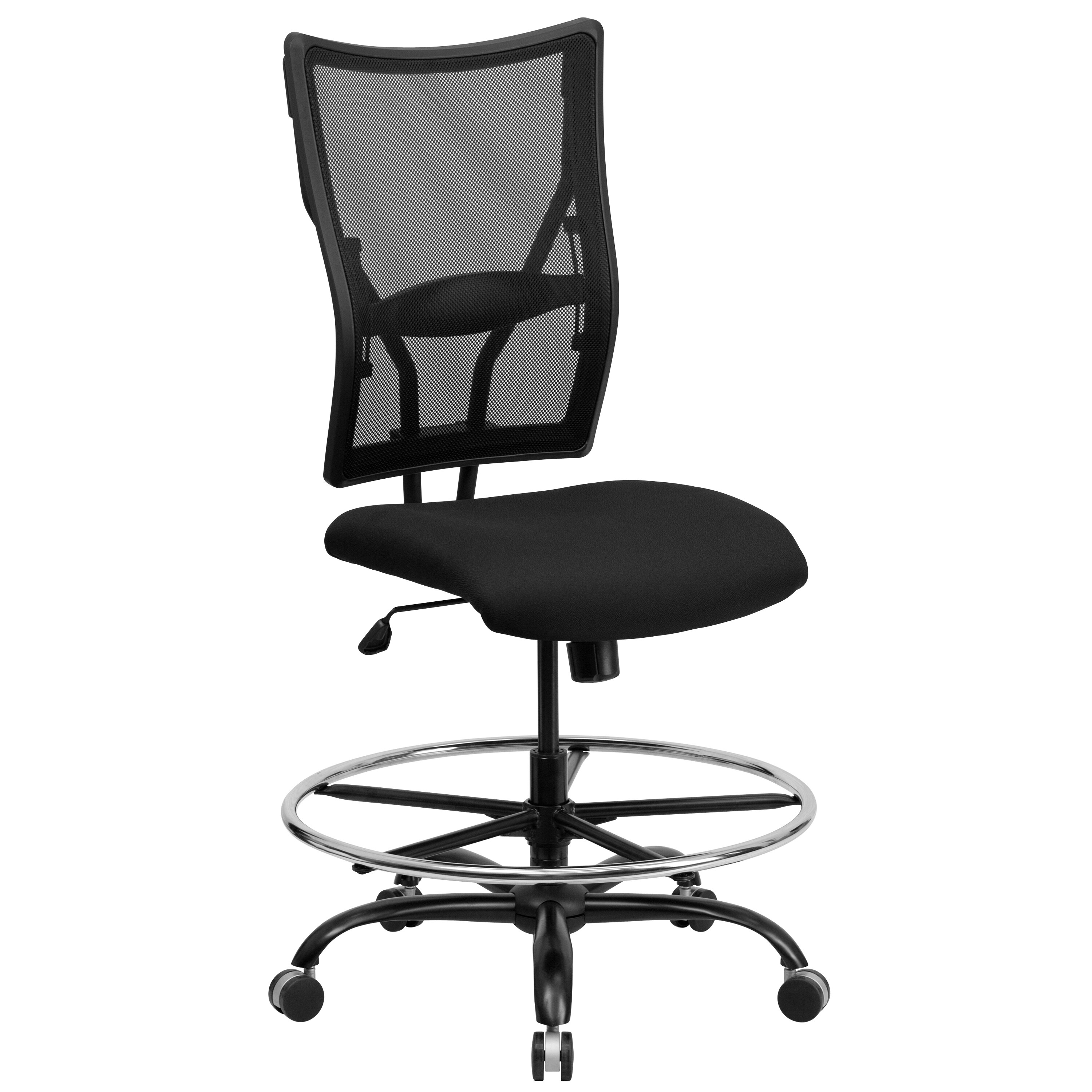 Shop Big Tall 400 Lb Rated Black Mesh Ergonomic Drafting Chair Overstock 10633667