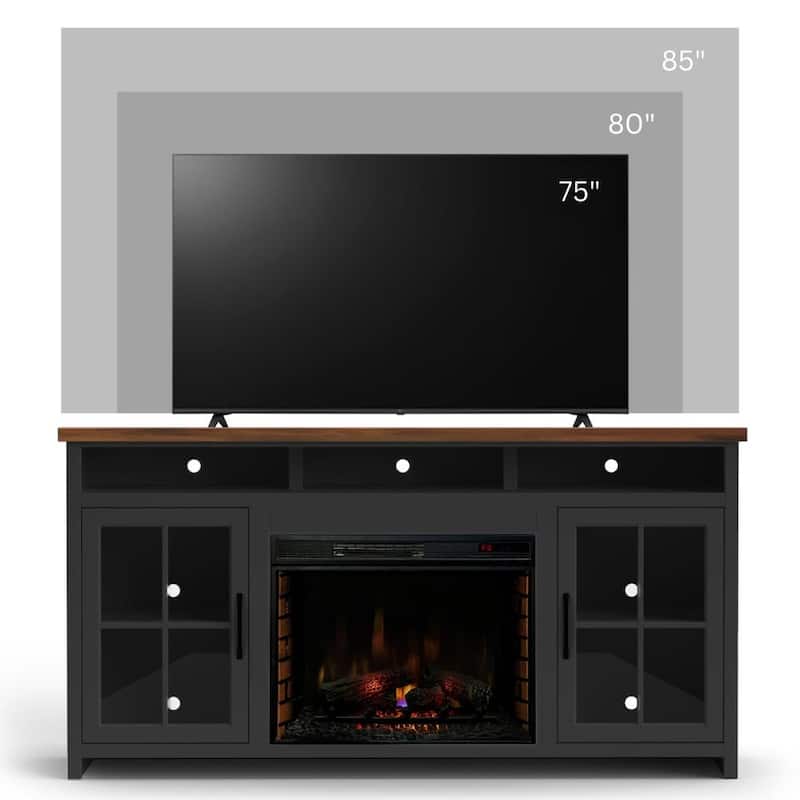 Bridgevine Home 74 inch Fireplace TV Stand Console for TVs up to 85 inches