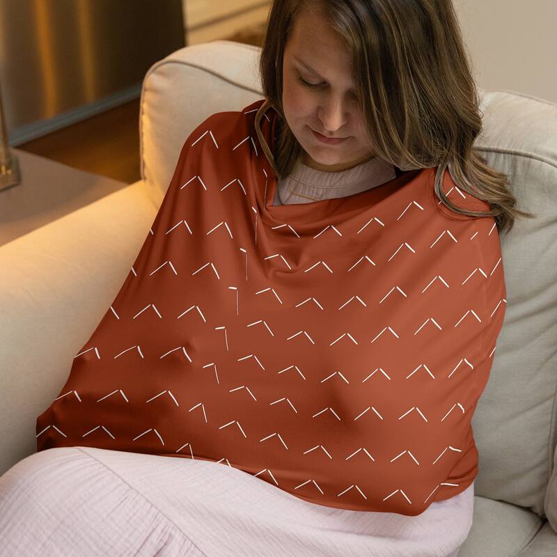 Sweet Jojo Designs Orange Boho Arrow Boy Girl 5 in 1 Baby Car Seat Nursing Cover Off White Modern Bohemian Gender Neutral Arrows