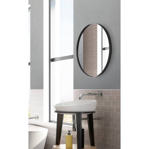 SUNBOW Large Black Round Wall Mirror - 30