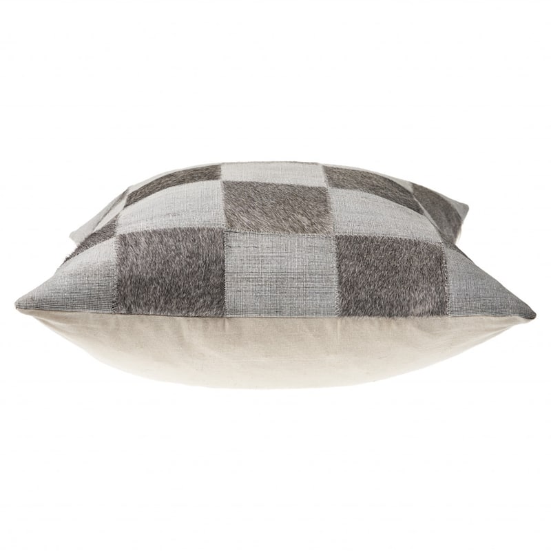 HomeRoots 20" X 20" Silver And Brown 100% Wool Geometric Zippered Pillow
