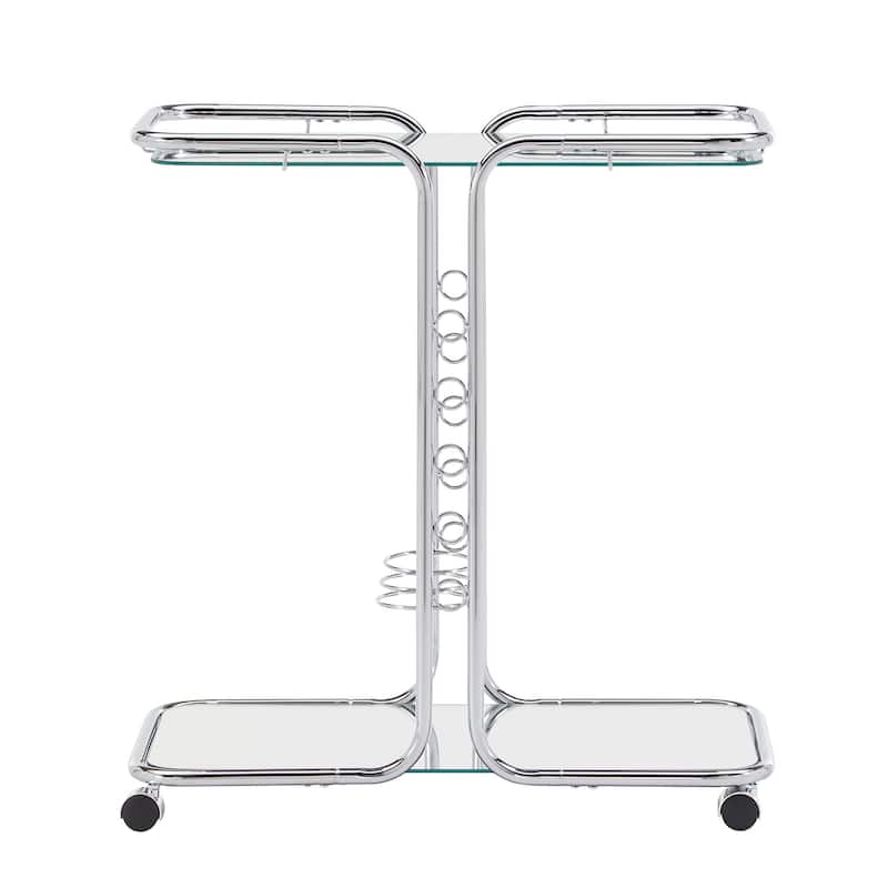 Rosewood Chrome Finish Bar Cart by iNSPIRE Q Bold