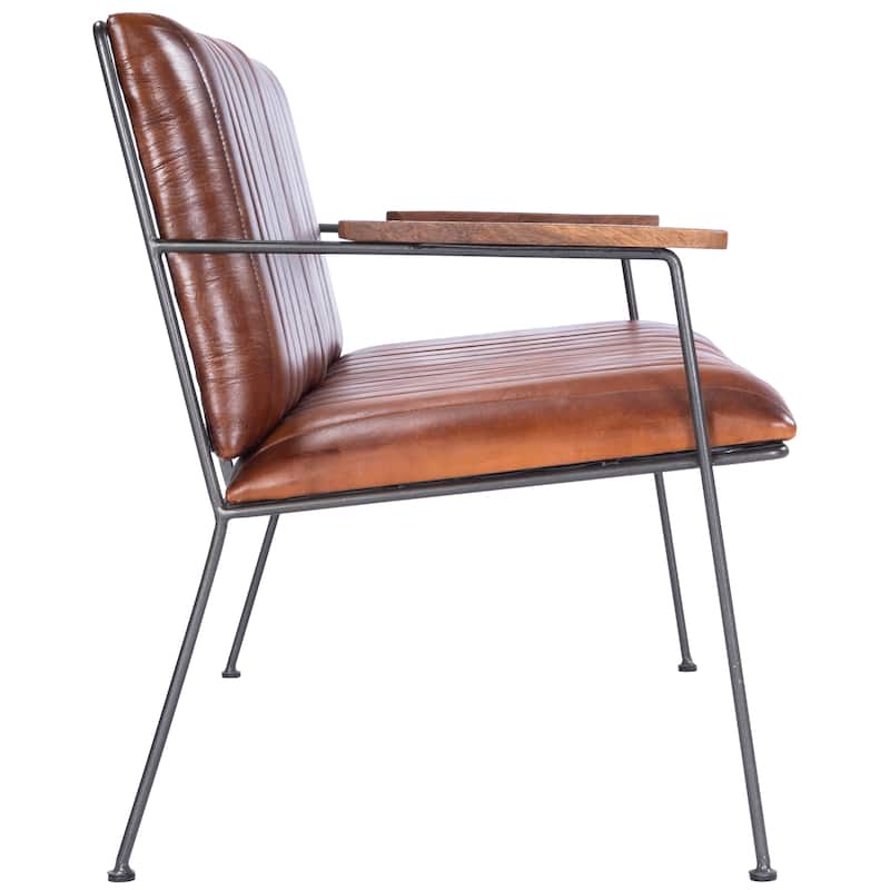 Butler Phoenix Leather & Metal Bench