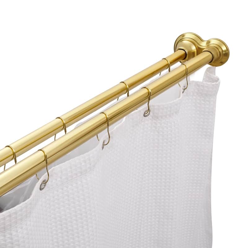 Utopia Alley 72-Inch Adjustable Rust-Proof Aluminum Double Shower Curtain Tension Rods, Includes Shower Liner and Shower Hooks