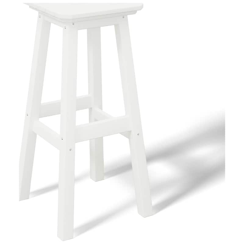 Polytrends Laguna Hdpe All Weather Outdoor Patio 29" Square Bar Stool (Set Of 2)