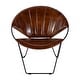 preview thumbnail 8 of 9, Harlan 18 in. Seat Height Round Leather and Iron Accent Chair