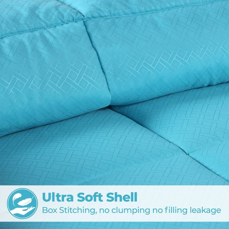 Superior Monochrome Basketweave Microfiber Down Alternative Comforter