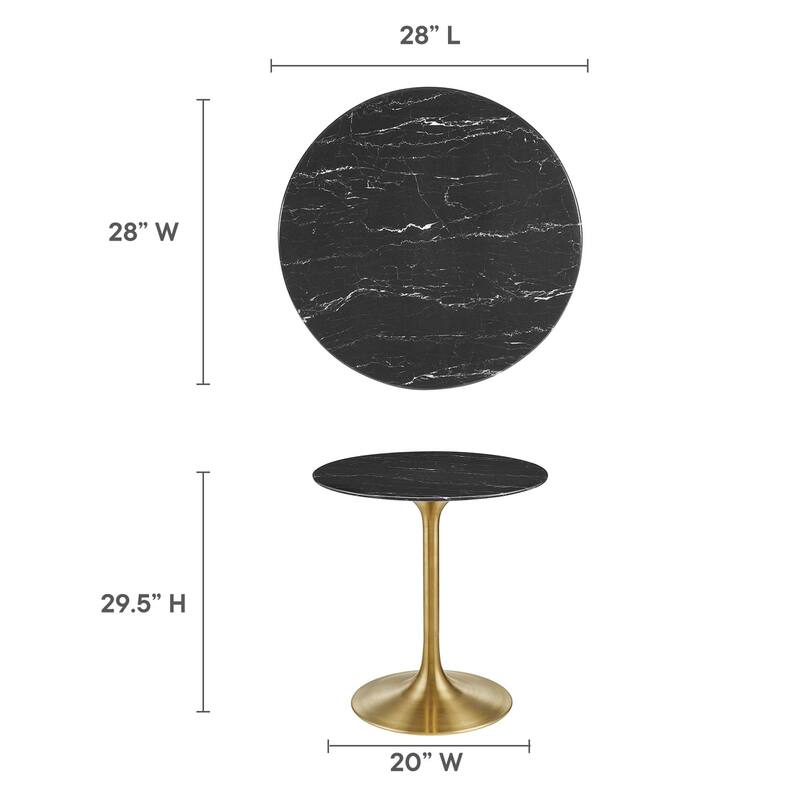 Lippa 28" Round Wood Top Dining Table