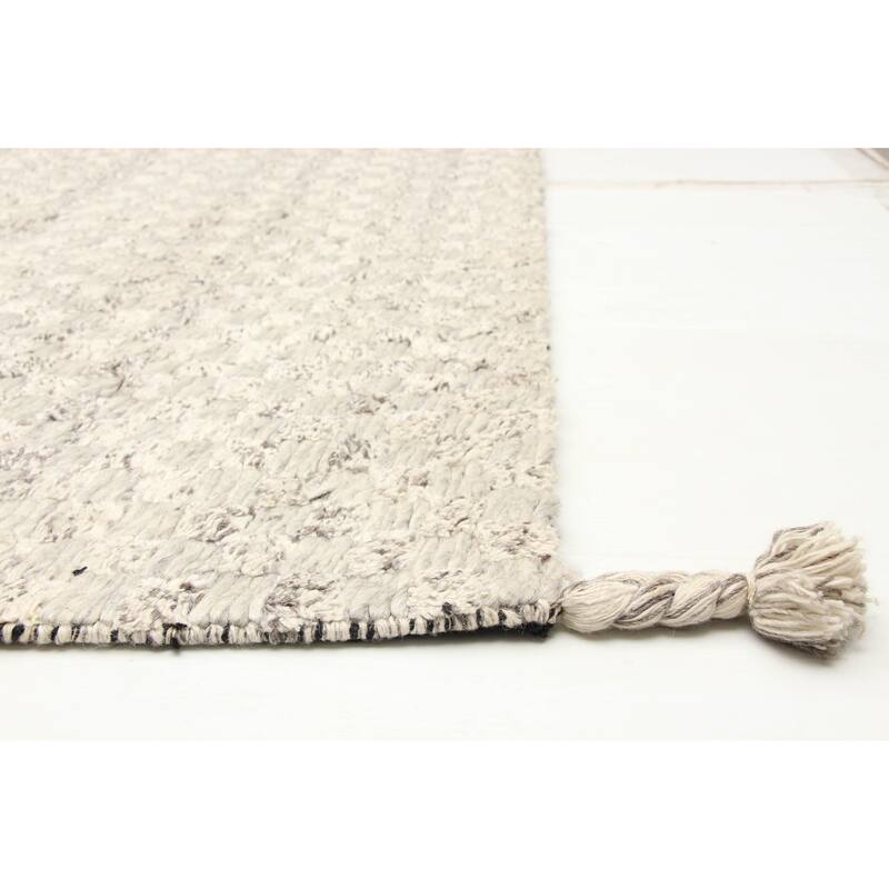 ECARPETGALLERY Braid weave Sienna Grey Wool Rug - 4'11 x 8'0