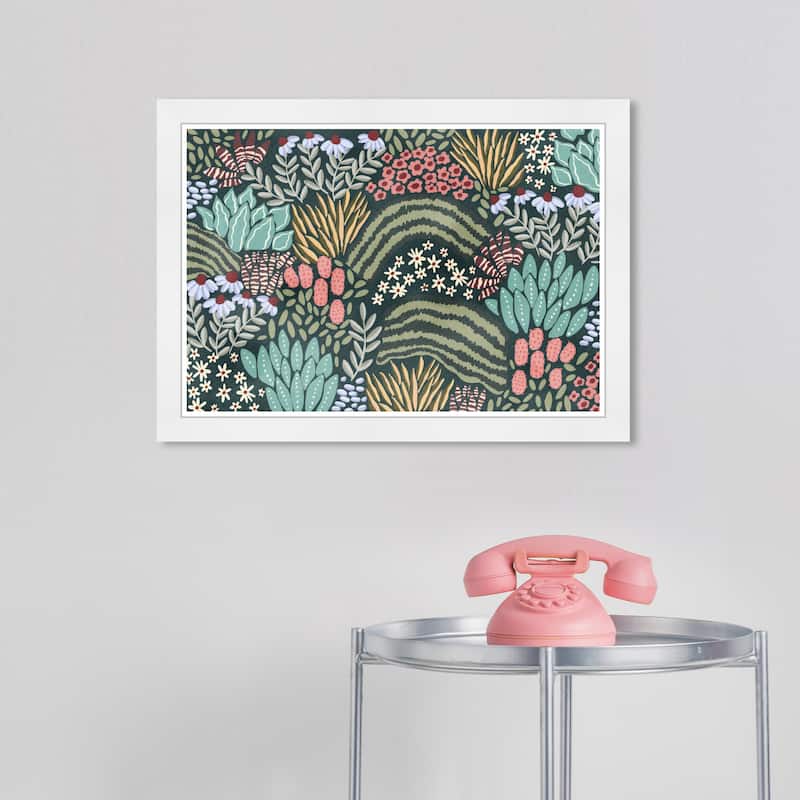 Wynwood Studio Nature Floral Path Framed Trendy Maximalist Decor 1 Piece Canvas Wall Art