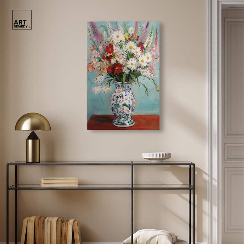 Flowers on a Table Canvas by Art Remedy, Gallery Wrapped
