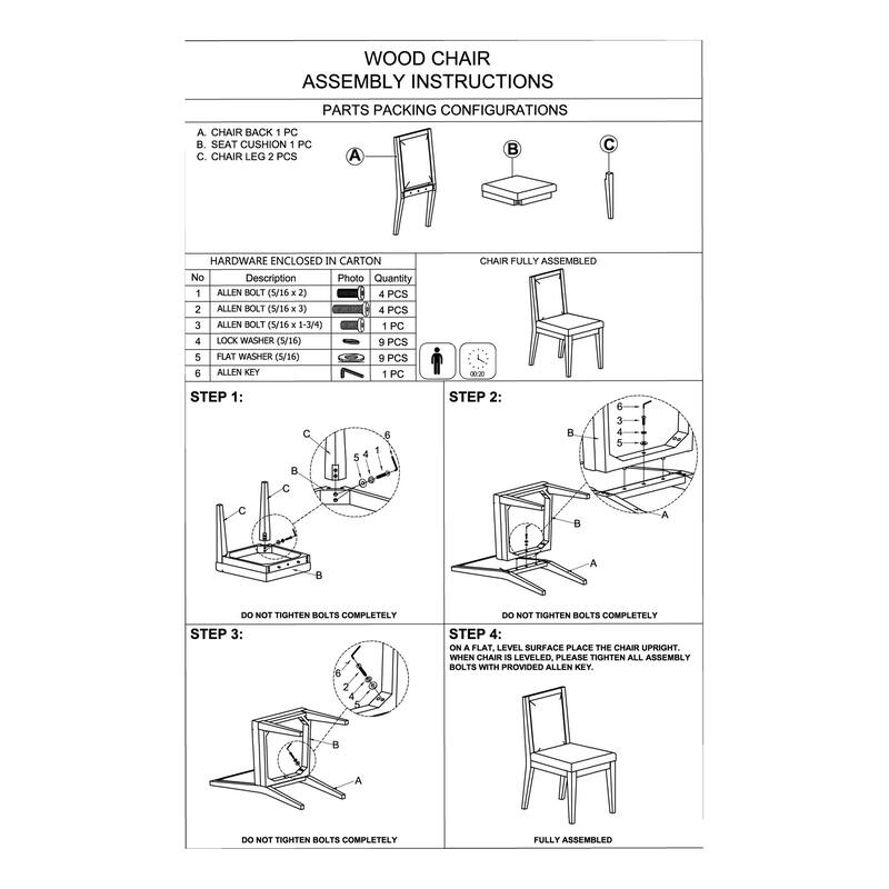 Mod 19 Inch Dining Chair,Solid wood, Upholstered, Set of 2, Ash Gray