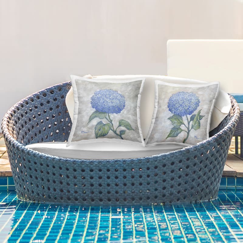 Stupell Garden Glory Hydrangeas Printed Outdoor Throw Pillow Design by Paul Brent (Set of 2)
