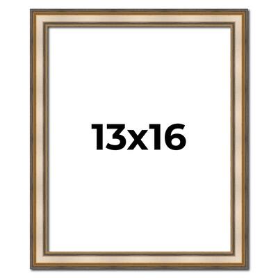 13x16 Frame Gold Solid Wood Shadow Box Width 1.5 Inches | Interior Frame Depth 2 3/8 Inches
